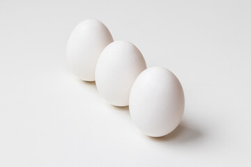 White eggs on white