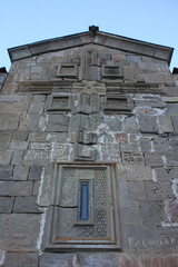 Decor of the Gergeti Church near the village Kazbegi, Georgia