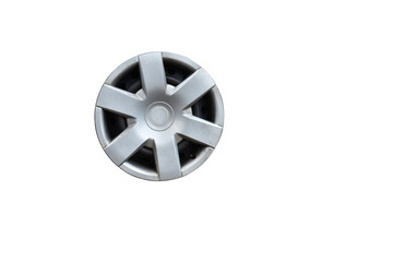 car alloy wheel isolated on white background