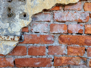 Ancient old vintage brick stone wall background