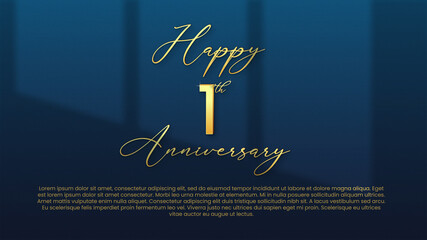 Happy Anniversary Gold Minimalist with 3D Editable Text Effect