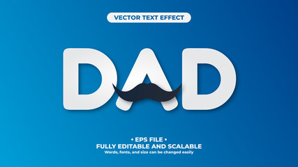Dad Minimalist 3D Editable Text Effect with Papercut Effect