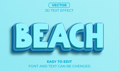 Summer Beach editable 3d text effect style 