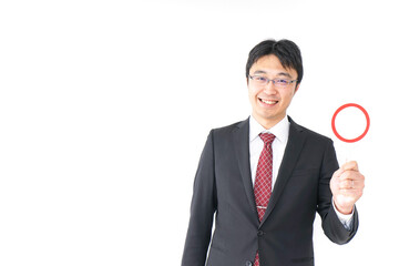 Businessman giving ok sign