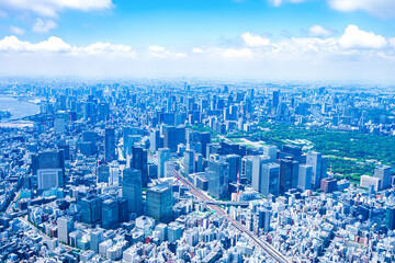 Tokyo city center aerial photo