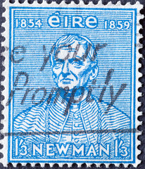 Ireland - circa 1954: a postage stamp from Ireland, showing the portrait of the rector of the...