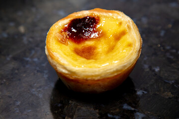 Isolated typical Portuguese custard pies - 