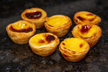 Group of Typical Portuguese custard pies - 