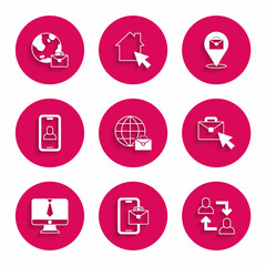 Set Online working, Freelancer, Project team base, Video chat conference, and icon. Vector