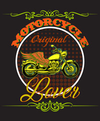 Fototapeta na wymiar Motorcycle T-Shirt Design Template.