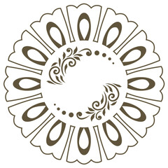 abstract flower circle laser cut line art vector
