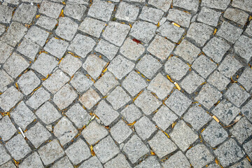 grey floor background with cobble stones