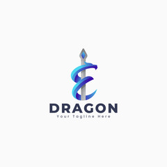 Dragon Sword Logo Template Design
