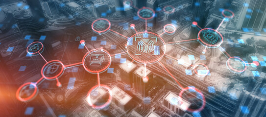 Fingerprint Cyber Security Data Protection concept. Biometric identification fingerprint scanner