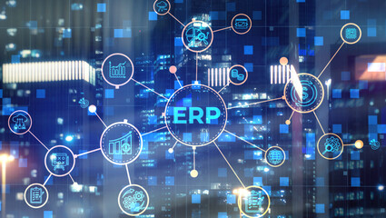 Enterprise Resource Planning ERP Management Business Technology Concept