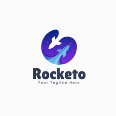 Rocket Space Logo Template Design