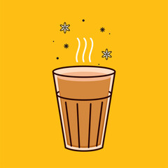 Indian drink vector. Indian chai icon. Chai is Indian drink.