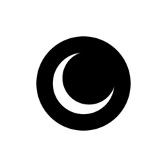 Crescent icon in black round