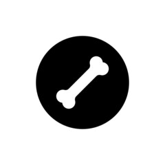 Dog bone icon in black round