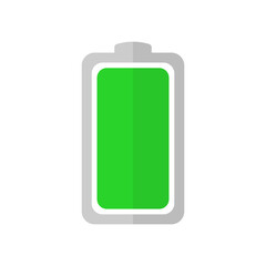 Full battery charge flat vector icon