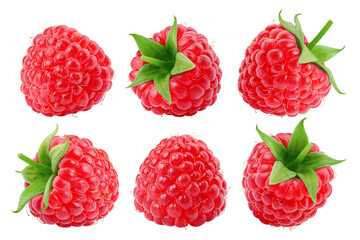 Raspberry isolated on white background, clipping path, full depth of field