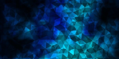 Obraz premium Dark BLUE vector background with triangles.