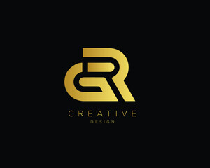 Creative Minimal Letter GR Logo Design | Unique GR Monogram - obrazy, fototapety, plakaty