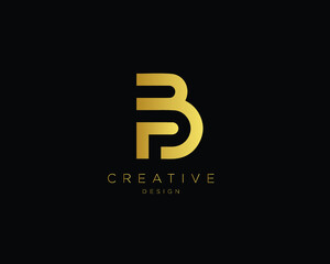 Creative Minimal Letter BP PB Logo Design | Unique PB BP Monogram