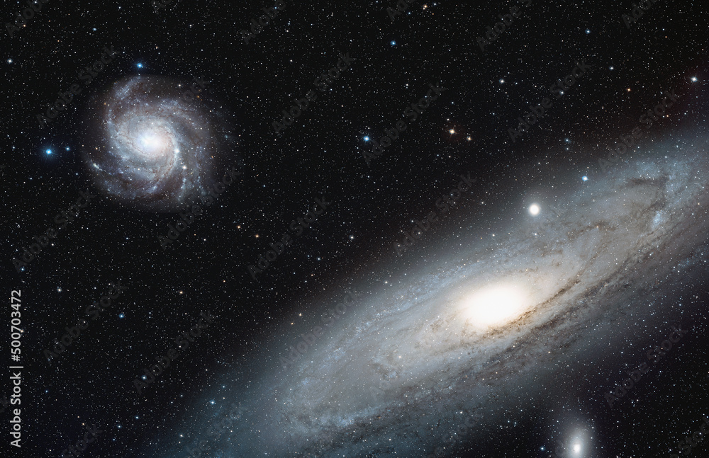 Poster as seen by the andromeda - andromeda galaxy with our galaxy is milky way 