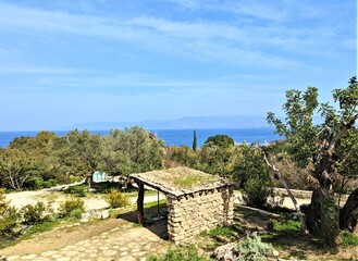 view of the sea from the hill