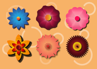 Fototapeta premium set of flowers