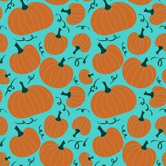 Halloween seamless pumpkin pattern for fabrics and textiles and packaging and gifts and cards and linens and kids