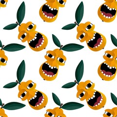 Cartoon seamless summer pears pattern for fabrics and wrapping paper and gifts and kids