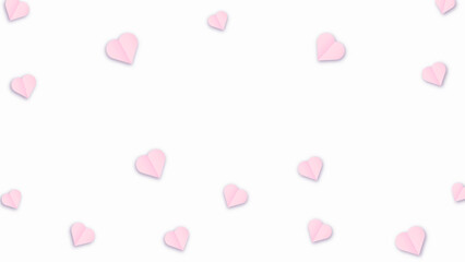 Valentine s paper confetti pink or purple hearts flying in the isolated white background. Pink or purple sign symbols of love border for Happy Mother s Day or romantic banner greeting card design