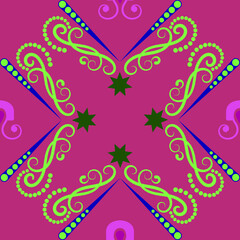  Sample ethnic, folk, geometric, mosaic ornament, pattern for fabrics, interiors, ceramics and furniture in the Arabian style.