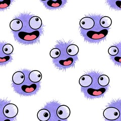 Kids seamless aliens monsters pattern for textiles and packaging and gifts and cards and linens and wrapping paper