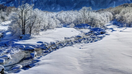 白馬大橋からの霧氷