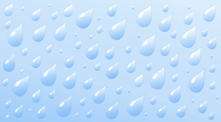 Nourishing raindrops on the original 3D graphic wallpaper. Warm spring rain is depicted in soft blue colors. Rain is the life-giving water!