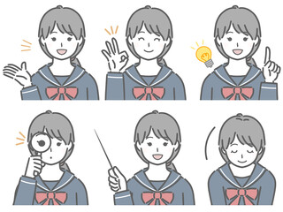 解説する女子学生