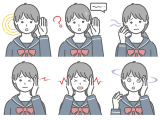 耳の調子が悪い女子学生