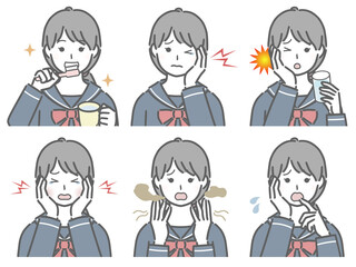 口の中に異常がある女子学生