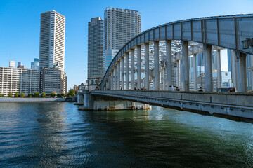 東京の風景；勝鬨橋周辺と隅田川０３