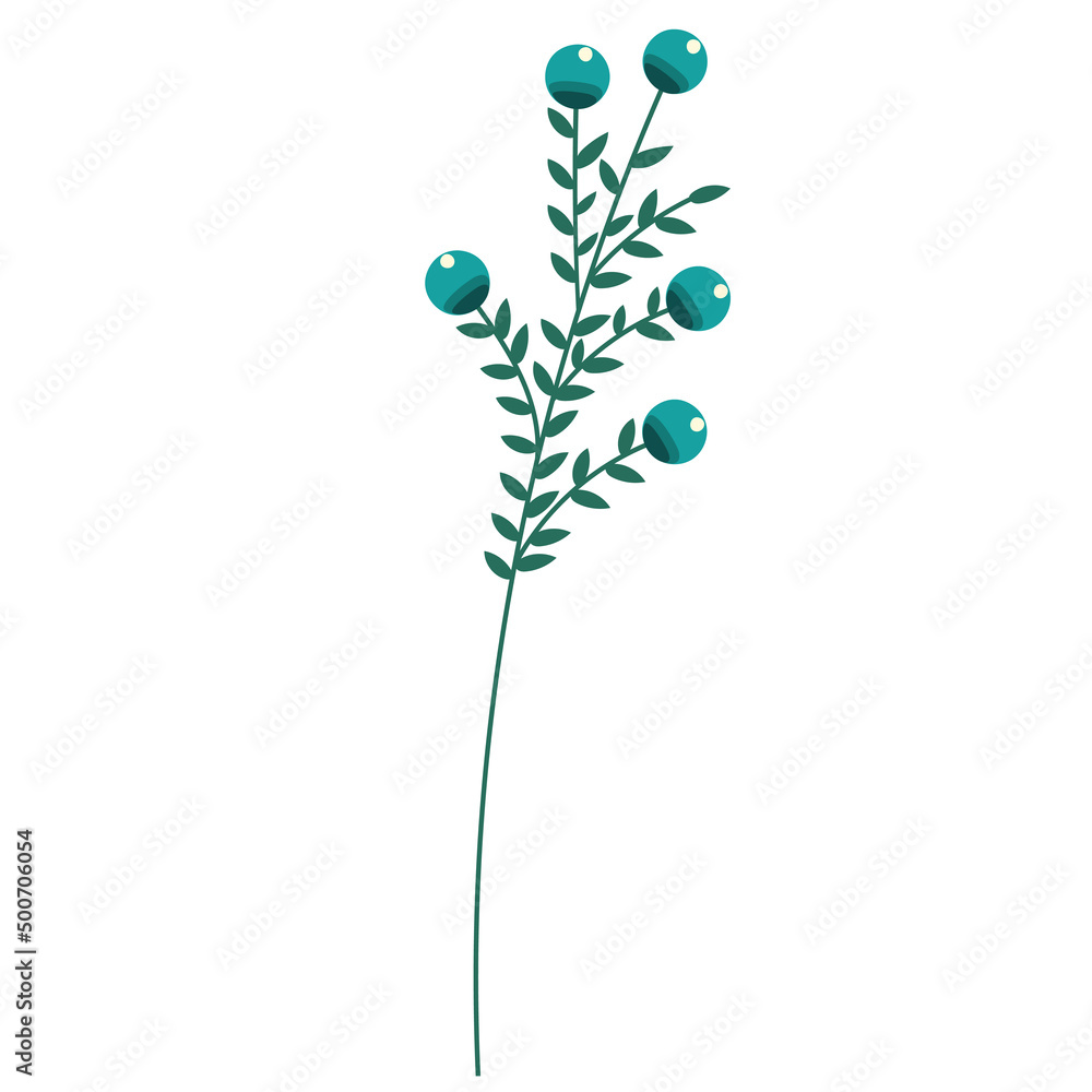 Wall mural plant flat design, isolated on white background, vector - Wall murals