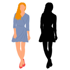 girl, woman flat design, on white background, isolated