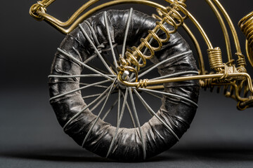 handmade motorcycle made out of wire