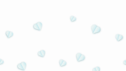 Valentine s paper confetti blue hearts flying in the isolated white background. Blue sign symbols of love border for Happy Mother s Day or romantic banner greeting card design