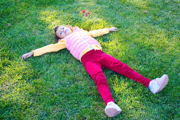 the girl playing in the park