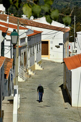 Typical narrow street in an Algarve village - Portugal