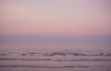 Beautiful relaxing sunset beach. Beautiful cloudscape over the sea at sunset. Ocean beach sunset...