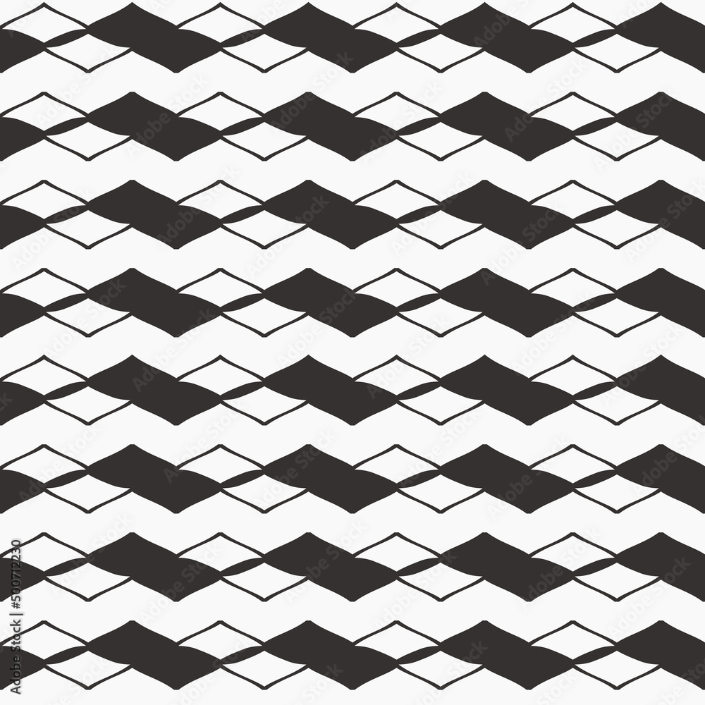 Aufkleber Black and white abstract and simple pattern. Vector with the same shapes.